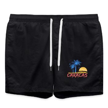 Urlaub Caracas - Badeshorts - Schwarz - Vorne - AI Model Male 185 light (185cm)