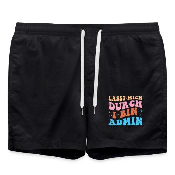 Let me through admin retro technician administrato - Swim Trunks - black - Front - AI Model Male 185 light (185cm)