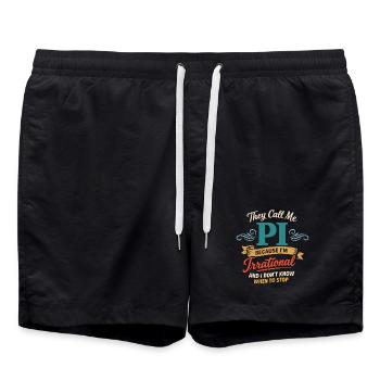 Ils m’appellent Pi parce que je suis un Designer de Mathématiques Irrationnel - Short de bain - noir - Devant - AI Model Male 185 light (185cm)