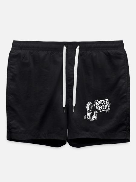 Kinderrechte weißes Graffiti - Badeshorts - Schwarz