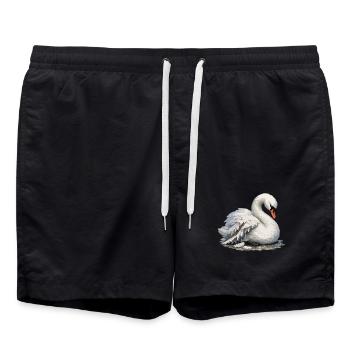 Schwan mit gebrochenem Flügel - Badeshorts - Schwarz - Vorne - AI Model Male 185 light (185cm)