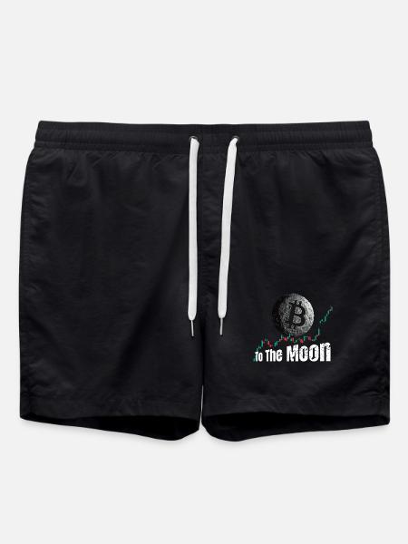 Bitcoin to the Moon - Swim Trunks - black