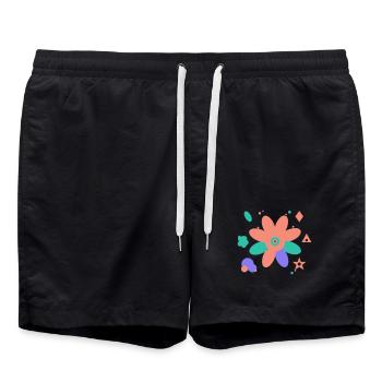 Conception colorée de l’art moderne - Short de bain - noir - Devant - AI Model Male 185 light (185cm)