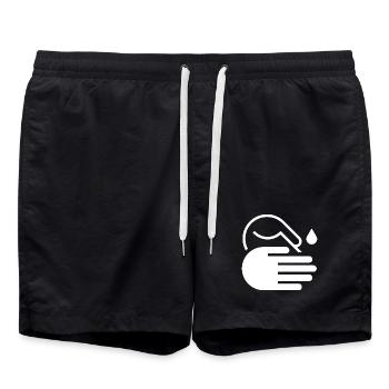 Icône Laver les Mains - Short de bain - noir - Devant - AI Model Male 185 light (185cm)