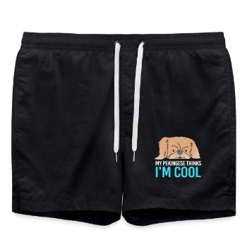 Pekinese Peningese - Badeshorts - Schwarz - Vorne - AI Model Male 185 light (185cm)