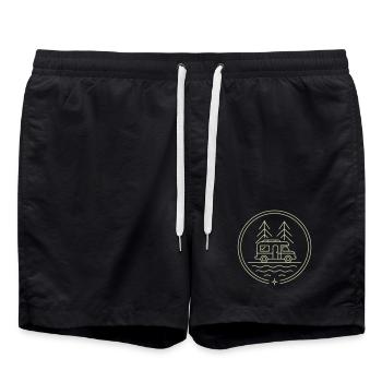 De nature en camping-car - Short de bain - noir - Devant - AI Model Male 185 light (185cm)