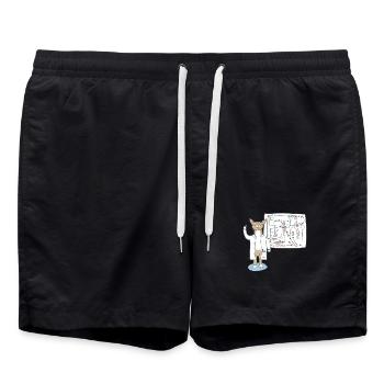 Lama als Wissenschaftler erklärt Zusammenhänge - Badeshorts - Schwarz - Vorne - AI Model Male 185 light (185cm)