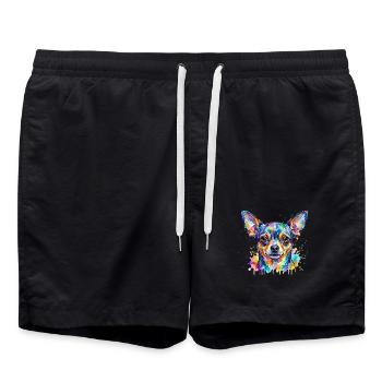 Explosion de couleur : Tête de chihuahua - Short de bain - noir - Devant - AI Model Male 185 light (185cm)