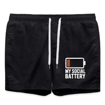 Batterie sociale Introverti Batterie morte - Short de bain - noir - Devant - AI Model Male 185 light (185cm)