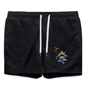 Sunset - Swim Trunks - black - Front - AI Model Male 185 light (185cm)