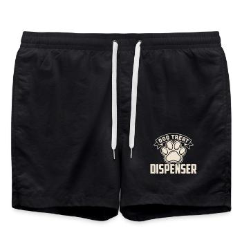 Lustiges Zitat zum Hundeleckerli-Spender zum Hundebesitzer - Badeshorts - Schwarz - Vorne - AI Model Male 185 light (185cm)
