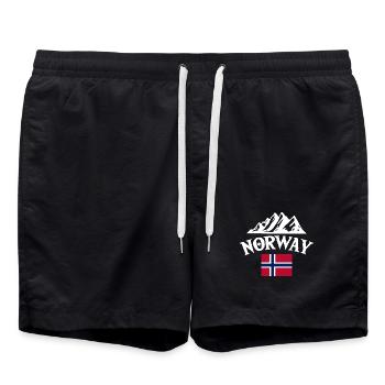 Vacances en Norvège dans les fjords de Norge Voyage en Scandinavie - Short de bain - noir - Devant - AI Model Male 185 light (185cm)