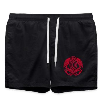 Celtic Eagles (Rot) - Badeshorts - Schwarz - Vorne - AI Model Male 185 light (185cm)