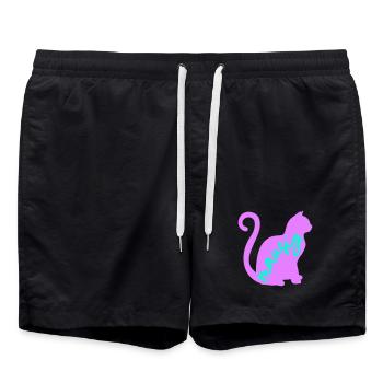 Chat Souris - Short de bain - noir - Devant - AI Model Male 185 light (185cm)