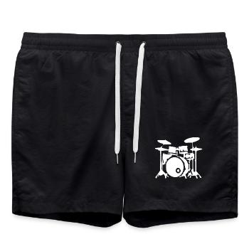 Drum Drummer Gift Drummer - Swim Trunks - black - Front - AI Model Male 185 light (185cm)