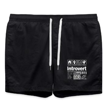 Introvert Funny Homebody Personal Space - Swim Trunks - black - Front - AI Model Male 185 light (185cm)