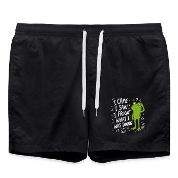 Frosch - I came I saw I frogot what i was doing - Badeshorts - Schwarz - Vorne - AI Model Male 185 light (185cm)
