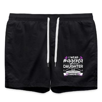 Magenta für Tochter - EOE Support - Badeshorts - Schwarz - Vorne - AI Model Male 185 light (185cm)