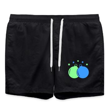 Neon-Weihnachtskugeln Duo - Badeshorts - Schwarz - Vorne - AI Model Male 185 light (185cm)