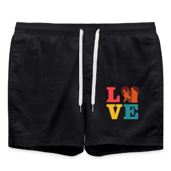 Aikido-Liebe - Badeshorts - Schwarz - Vorne - AI Model Male 185 light (185cm)