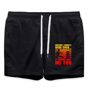 Parfois, je me demande si le Wing Chun pense à - Short de bain - noir - Devant - AI Model Male 185 light (185cm)