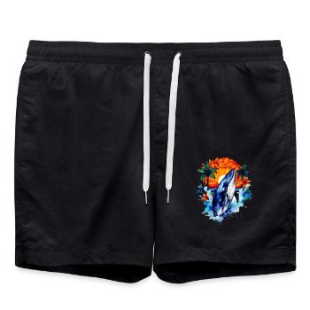 Baleine bleue - Short de bain - noir - Devant - AI Model Male 185 light (185cm)