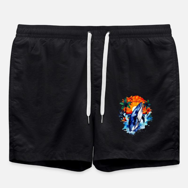 Blue Whale - Swim Trunks - black