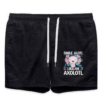 Souriez comme un axolotl - Short de bain - noir - Devant - AI Model Male 185 light (185cm)