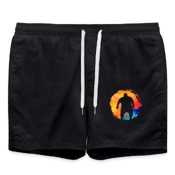 Sumo rétro - Short de bain - noir - Devant - AI Model Male 185 light (185cm)