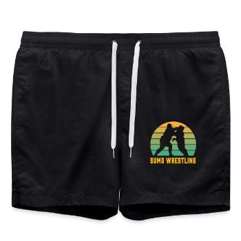 Lutte de sumo - Short de bain - noir - Devant - AI Model Male 185 light (185cm)