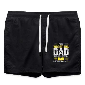 Je suis un papa de lutteur comme un papa normal - Short de bain - noir - Devant - AI Model Male 185 light (185cm)