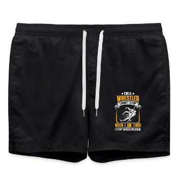 Citation drôle de lutte - Short de bain - noir - Devant - AI Model Male 185 light (185cm)