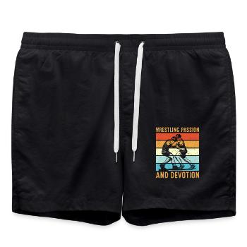 Passion et dévotion pour la lutte - Short de bain - noir - Devant - AI Model Male 185 light (185cm)