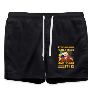 Si vous avez dit Lutte et Tacos, je suis partant - Short de bain - noir - Devant - AI Model Male 185 light (185cm)