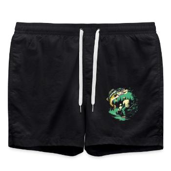 Poisson bar - Short de bain - noir - Devant - AI Model Male 185 light (185cm)