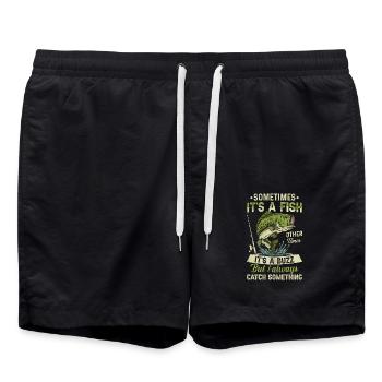 Manchmal ist es ein Fisch, manchmal ist es ein Summen - Badeshorts - Schwarz - Vorne - AI Model Male 185 light (185cm)