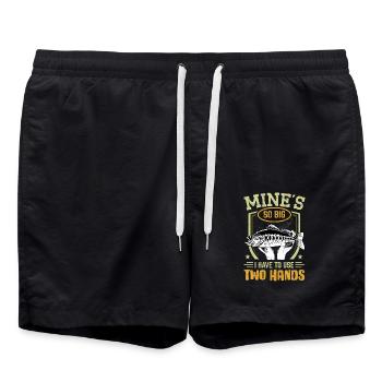 Le mien est si gros que je dois utiliser deux mains - Short de bain - noir - Devant - AI Model Male 185 light (185cm)