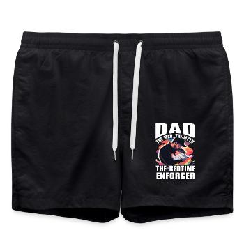 Dad the man the myth the bedtime enforcer - Swim Trunks - black - Front - AI Model Male 185 light (185cm)