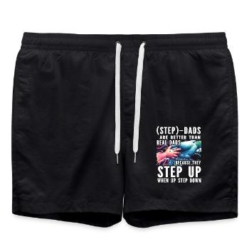 Les beaux-pères sont meilleurs que les vrais pères parce que - Short de bain - noir - Devant - AI Model Male 185 light (185cm)