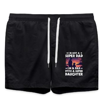 I'm not a Super Dad I'm a Dad with a super Daughte - Swim Trunks - black - Front - AI Model Male 185 light (185cm)