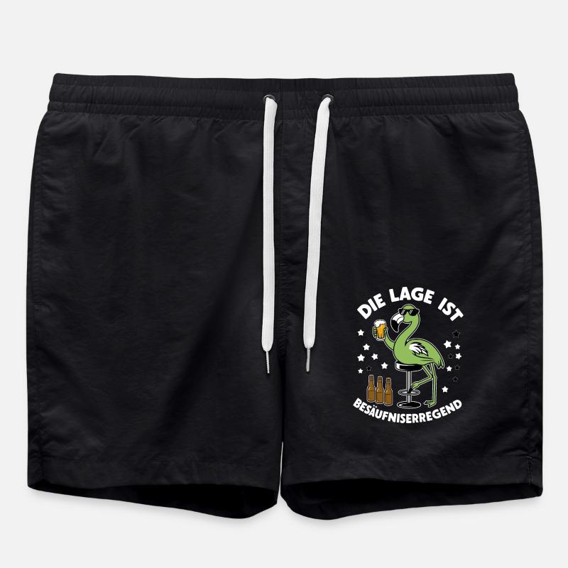 Drôle de flamant rose vert - Short de bain - noir