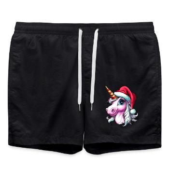 Unicorn Christmas - Swim Trunks - black - Front - AI Model Male 185 light (185cm)