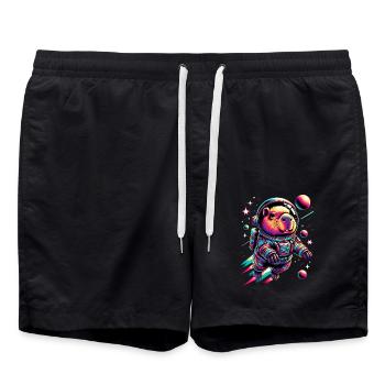Capybaras Cute Capybara Astronaut - Swim Trunks - black - Front - AI Model Male 185 light (185cm)