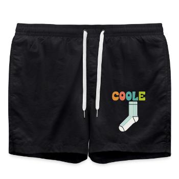 Chaussette cool - design motivant amusant - Short de bain - noir - Devant - AI Model Male 185 light (185cm)