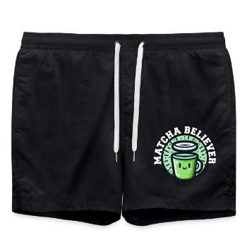 MATCHA-GLÄUBIGER - Badeshorts - Schwarz - Vorne - AI Model Male 185 light (185cm)