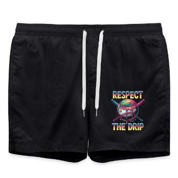 Humour Baseball Joueur - Short de bain - noir - Devant - AI Model Male 185 light (185cm)
