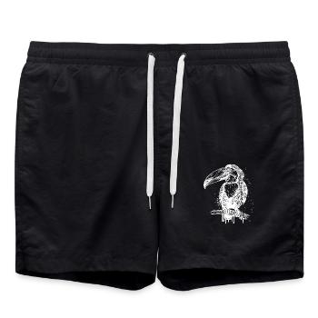 Oiseau toucan tropical mignon avec un énorme bec - Short de bain - noir - Devant - AI Model Male 185 light (185cm)