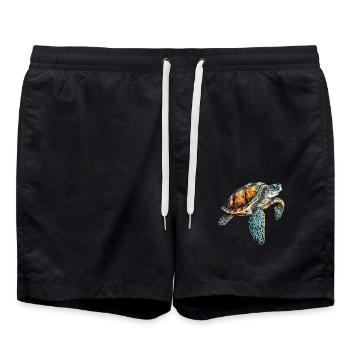 Turtle Underwater Design for Divers - Swim Trunks - black - Front - AI Model Male 185 light (185cm)