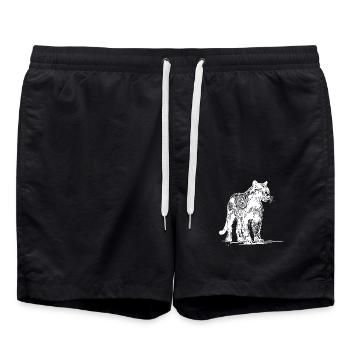 Elegant jungle animal big cat big cat big cat - Swim Trunks - black - Front - AI Model Male 185 light (185cm)