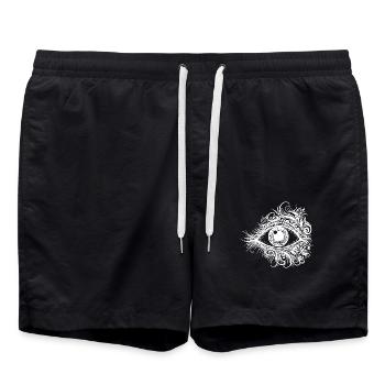 Kunstvolles Auge mit durchdringendem Blick - Badeshorts - Schwarz - Vorne - AI Model Male 185 light (185cm)
